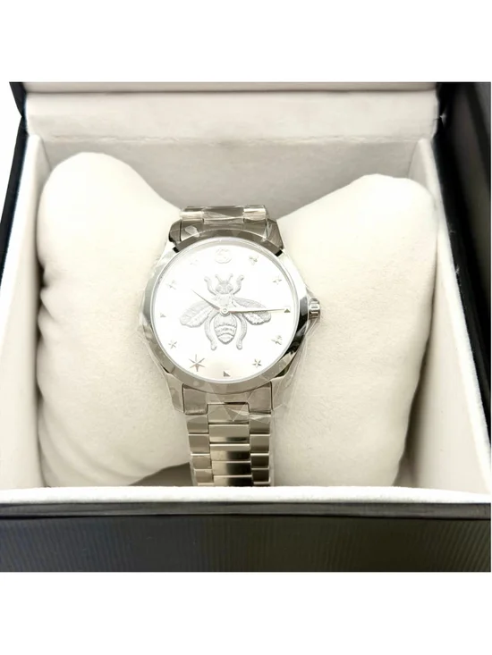 Gucci G-Timeless Women’s Watch - Silver Bee Dial - YA1264126 - New with Tags - Picture 3 of 11